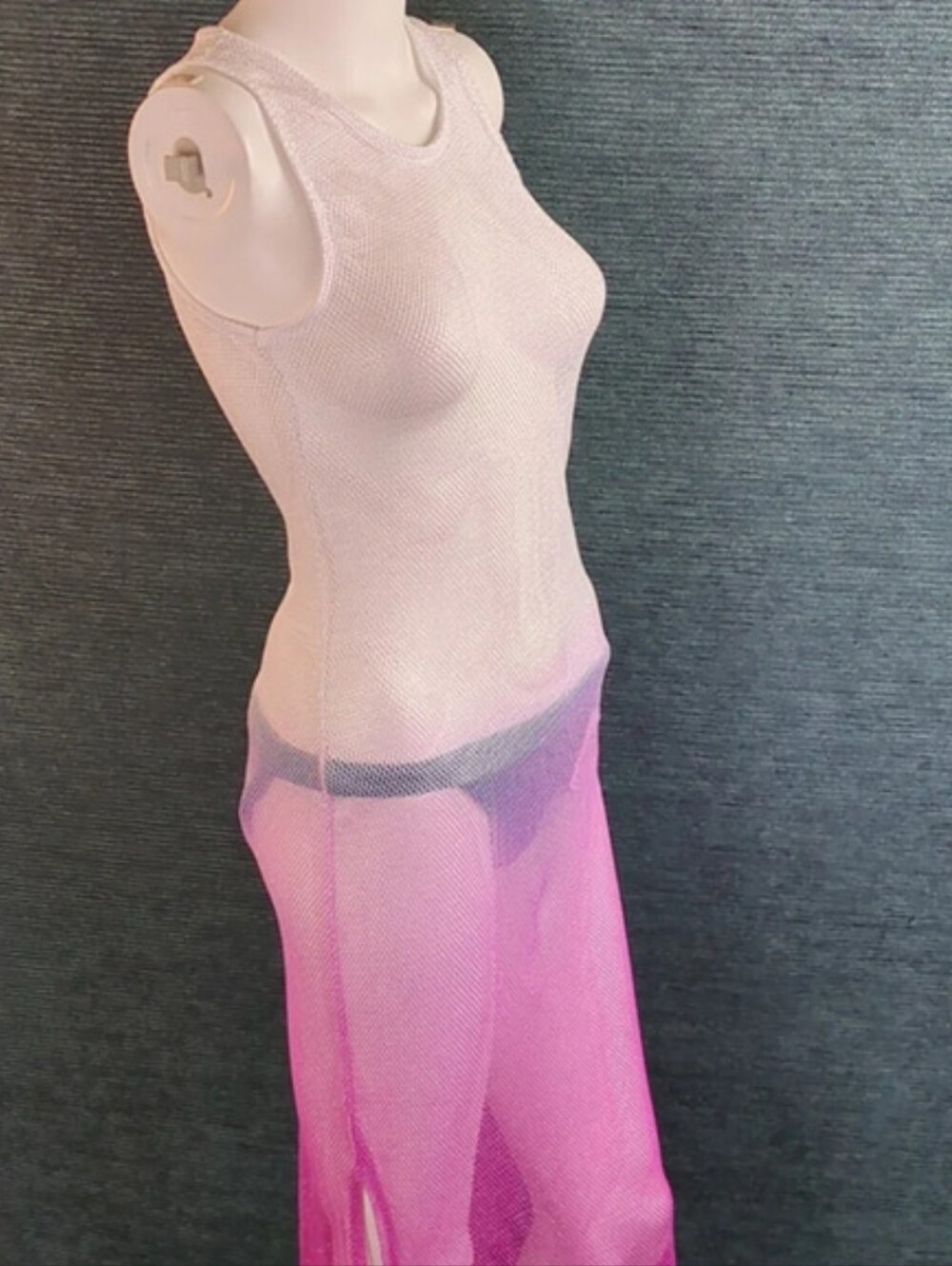 Ombre Pink Mesh Maxi Cover Up - Picture 7 of 12